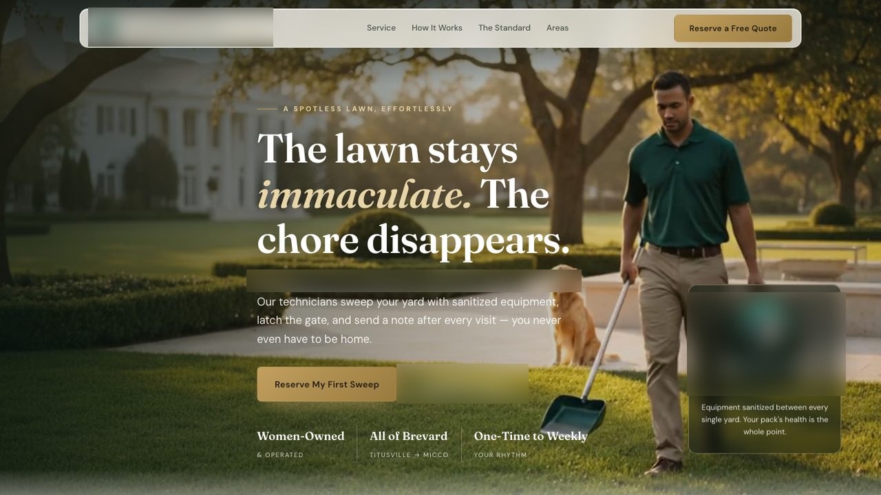 Pet waste concierge — website designed by Hively in Brevard County, FL